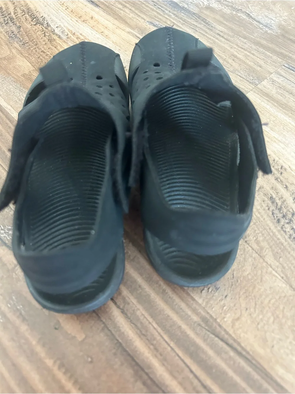 Nike Black Perforated Slip-On Sport Sandals